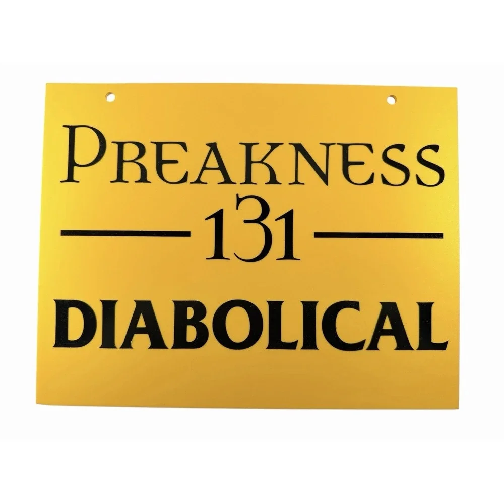 Preakness 131 Diabolical Horse Stall Sign Unique Collectable Pimlico
